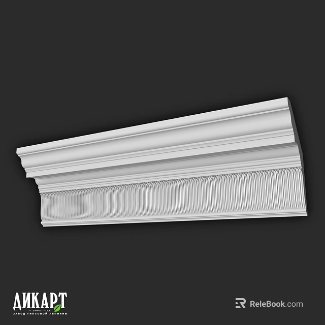 White Layered Decorative Molding With Textured Surface For Interior Decoration 3d model 