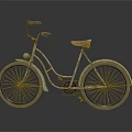 Vintage Dark Bicycle with Brown Leather Seat Classic Frame and Fenders Retro Design