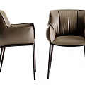 Modern Glass Top Dining Set With 6 Beige Leather Chairs And Black Legs