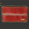 Red Reflective Material Wallet With Black Border Featuring Red Tape Label Design