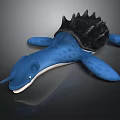 Blue Spotted Aquatic Animal With Black Spiky Shell And Turtle Like Design