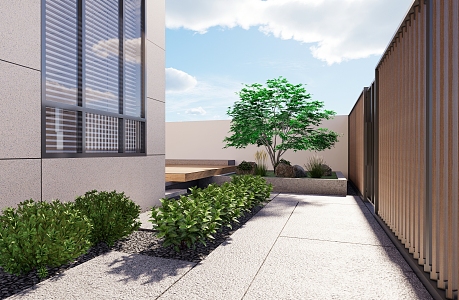 Modern Garden Courtyard Garden 3d model