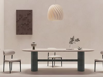 Modern Baxter Dining Table and Chair Combo 3d model