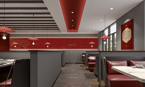 New Chinese Restaurant Hall 3d model