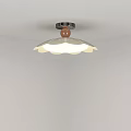 Modern Flush Mount Ceiling Light With Petal Shaped White Shade And Red Accent 3d model