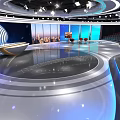Modern News Studio Featuring Globe Background and 630 News Lighting Design