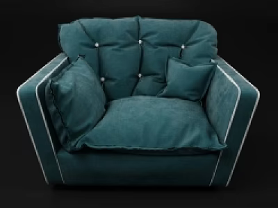 Modern Single Sofa With Tufted Details Plush Cushions And Contemporary Design 3d model