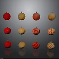 Red And Gold Christmas Decorative Balls For Furniture Decoration With Various Patterns