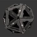 Polyhedral Tech Device Featuring Metal Panels Black Frames And Geometric Connections