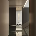 Italian Style Black Gold Log Light Luxury Zen Style Chinese Style Entrance Partition Hallway 3d model