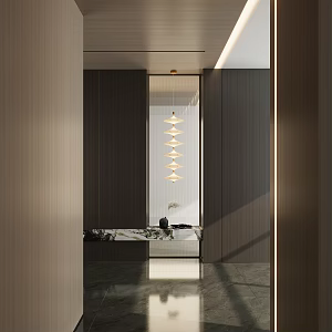 Italian Style Black Gold Log Light Luxury Zen Style Chinese Style Entrance Partition Hallway 3d model