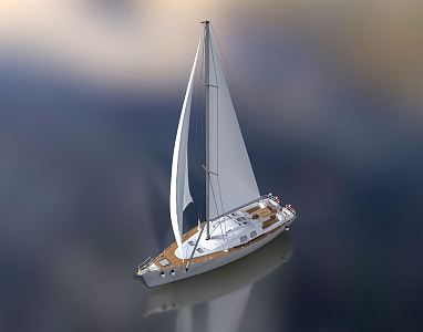 Modern Sailing Vacation Boat 3d model