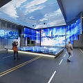 Tech Exhibition Hall With Interactive Digital Displays Modern Floor Projection 3d model