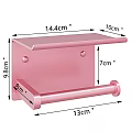 Pink Metal Hardware Tool Tissue Holder With Detailed Size Measurements