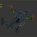 Military Combat Aircraft Weapon With Twin Propellers Sturdy Armored Body And Streamlined Design