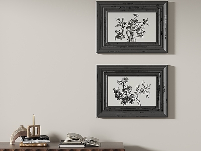 Simple retro decorative painting 3d model