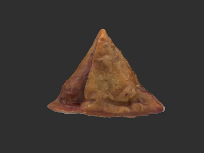 Golden Crispy Triangular Fried Pastry With Savory Filling And Flaky Crust 3d model