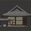 Oriental Traditional Architecture With Tile Roof Wooden Structure And Small Pavilion