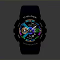 Smart Watch With Colorful Dial Metal Case And Black Silicone Strap For Daily Use