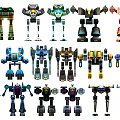 Smart Robots With Diverse Mechanical Designs And Colorful Innovative Features 3d model