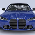 Blue BMW Coupe With Black Roof Sporty Front Grille And Black Alloy Wheels
