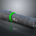 Durable Fenix Flashlight With Gray Body Green Ring And Ergonomic Grip Design