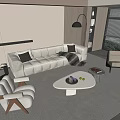 Modern sofa coffee table combination 3d model