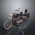 Vintage Black Classic Motorcycle With Dual Seat Chrome Handlebars And Spoked Wheels