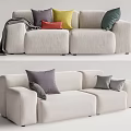 Modern double sofa multiplayer sofa 3d model