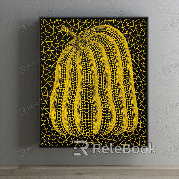 Modern abstract painting simple yellow restaurant abstract decorative painting model