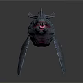 3D Mythical Creature Model With Open Mouth Sharp Teeth Tongue And Furry Skin