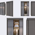 Modern Sliding Door Wardrobe With LED Lighting And Organized Storage Compartments