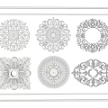 Gypsum lamp panel carved lamp panel chandelier base round lamp panel gypsum component 3d model