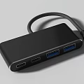 USB C Hub Black And White With Multiple Ports For Mobile Digital Devices 3d model
