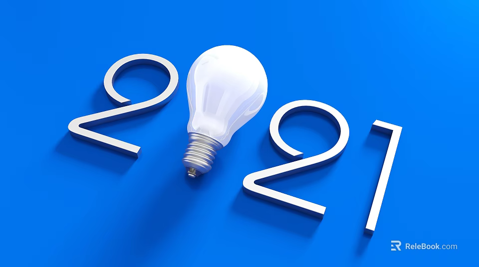 Commercial Lighting Equipment Featuring 2021 Design With Bright Bulb On Blue Background 3d model