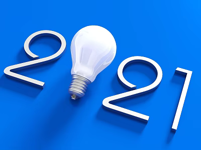 Commercial Lighting Equipment Featuring 2021 Design With Bright Bulb On Blue Background 3d model