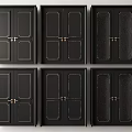 Black Double Doors Collection With Gold Hardware And Various Designs 3d model