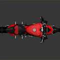 Red Sporty Motorcycle With Modern Sleek Design Black Accents And Yellow Forks