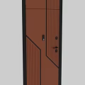 Modern Swing Doors With Brown Vertical Stripes Gray Lines And Smart Screen Design
