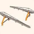 Durable Metal Support Structures With Orange Legs And Mechanical Components 3d model