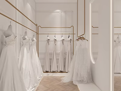 Modern Bridal Shop Wedding Dress 3d model