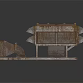Industrial Equipment With Layered Metal Structure And Rustic Grille Panels Design