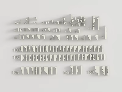 Various Designs Gypsum Cornice Featuring Different Styles And Multiple Sizes For Interior Decoration 3d model