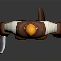 Red Haired Game Movie Character In White Shirt Brown Cloak With Sword Brown Gloves