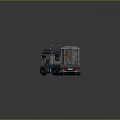Industrial Gray Truck With Trailer Featuring Box Pattern And Detailed Wheels Lights
