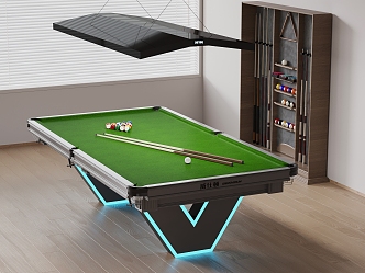 Billiards table pool cue billiards storage cabinet ball equipment 3d model