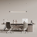 Office desk and chair chandelier 3d model