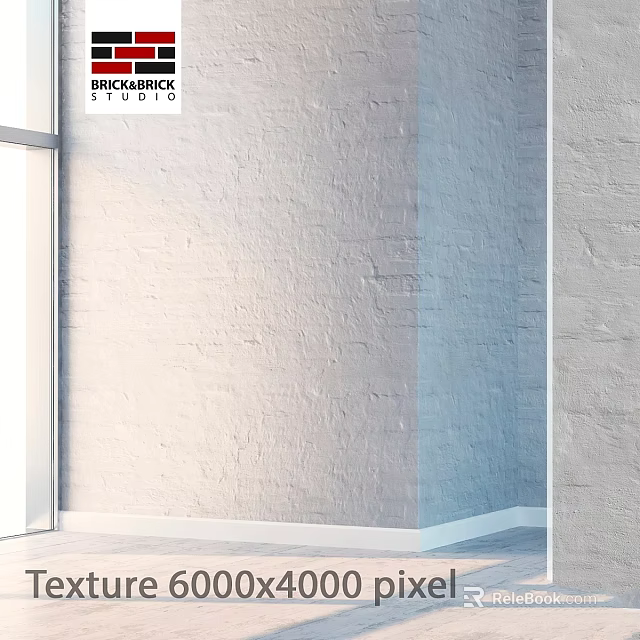 Brickblock Wall Components With White Textured Surface For Interior Design 3d model 