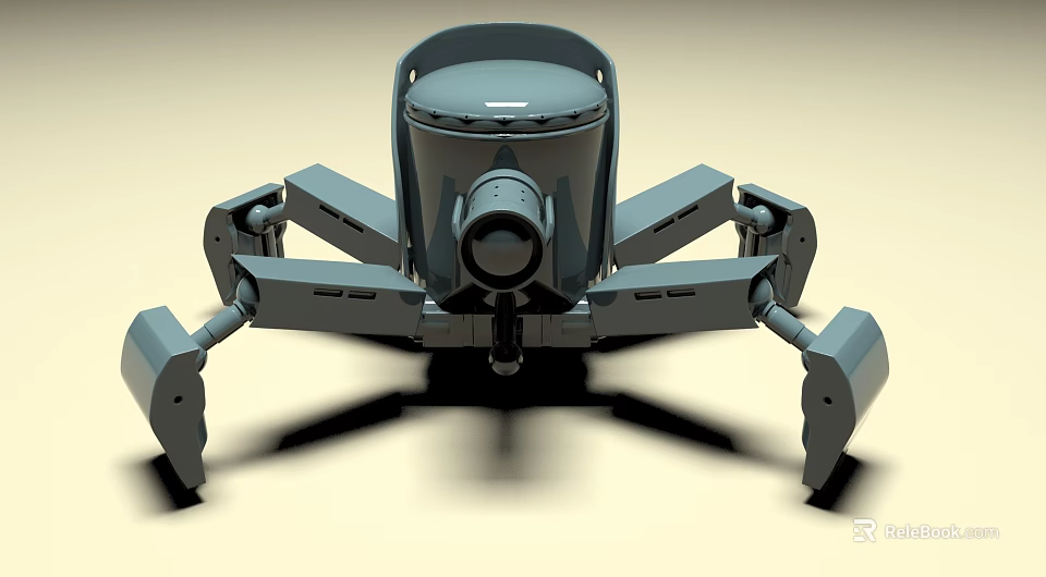 Smart Machine 3D Model With Multiple Mechanical Legs And Front Sensor Design 3d model 