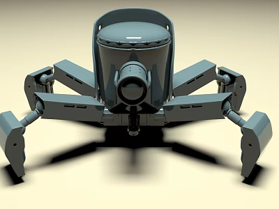 Smart Machine 3D Model With Multiple Mechanical Legs And Front Sensor Design 3d model